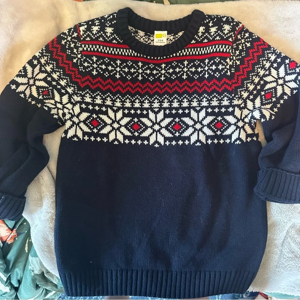 Crazy 8 Navy and Red Crewneck Sweater - Picture 1 of 5